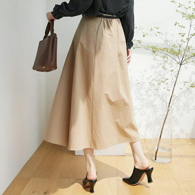 【新作10%OFF】ベルト付フレアスカート・全2色・b63872 レディース【sk】【スカート ロング ロングスカート 単色 無