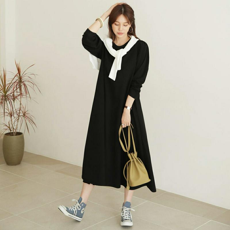 【新作10%OFF】パフスリーブロングワンピース・全3色・b63861 レディース【ops】【ワンピース ロング ロングワンピー