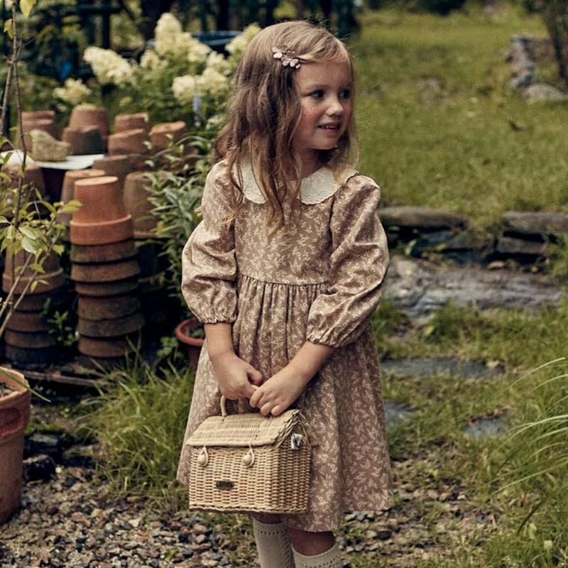 【新作10%OFF】レースラウンドネックパターンワンピース・u05725 キッズ【3~8才】【ops】【ワンピース ロングワンピ