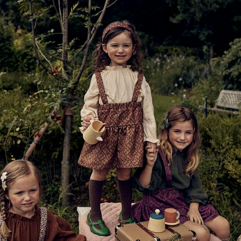 【新作10%OFF】ストラップ花柄スカート・u05735 キッズ【3~8才】【sk】【ボトムス スカート ミニ丈 ミニスカート 