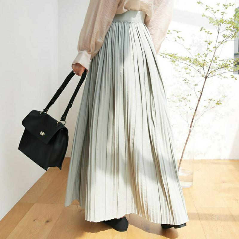 【新作10%OFF】ベルクロラッププリーツスカート・全2色・t63870 レディース【sk】【スカート ロング ロングスカート 