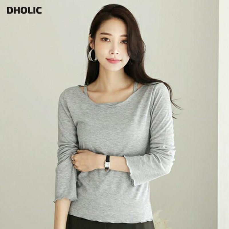 【新作10%OFF】キャミ&ウェーブTシャツSET・全4色・t63815 レディース【tops】【トップス Tシャツ 長袖 キャ