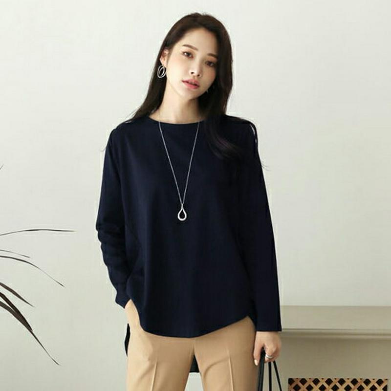 【新作10%OFF】バックスリットシフォンTシャツ・全5色・b63814 レディース【tops】【トップス Tシャツ 長袖 ロン