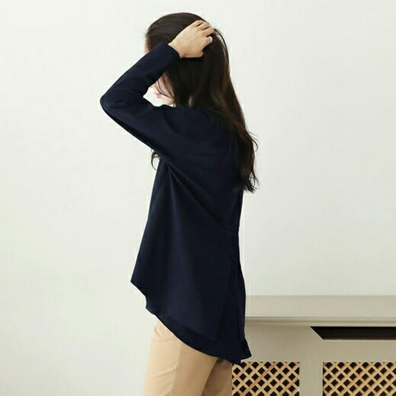 【新作10%OFF】バックスリットシフォンTシャツ・全5色・b63814 レディース【tops】【トップス Tシャツ 長袖 ロン