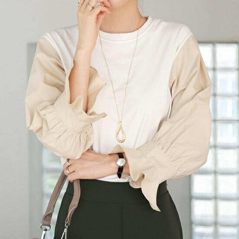 【新作10%OFF】コントラストスリーブTシャツ・全3色・b63811 レディース【tops】【トップス Tシャツ 長袖 コント
