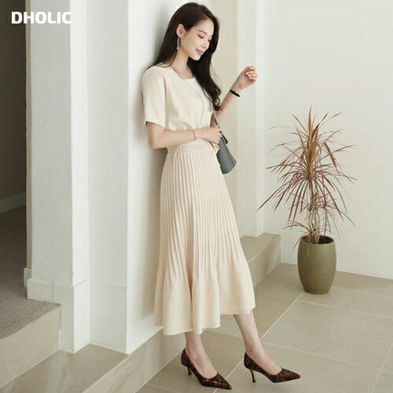 【新作10%OFF】ストラップ付プリーツニットワンピース・全2色・b63864 レディース【ops】【ワンピース ニット ニット