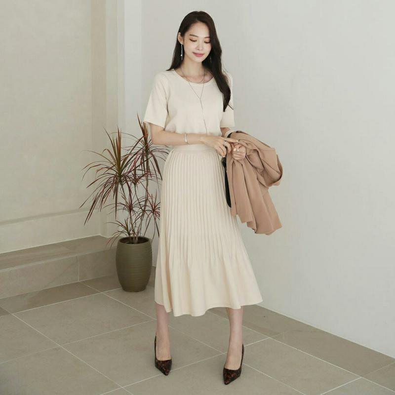 【新作10%OFF】ストラップ付プリーツニットワンピース・全2色・b63864 レディース【ops】【ワンピース ニット ニット