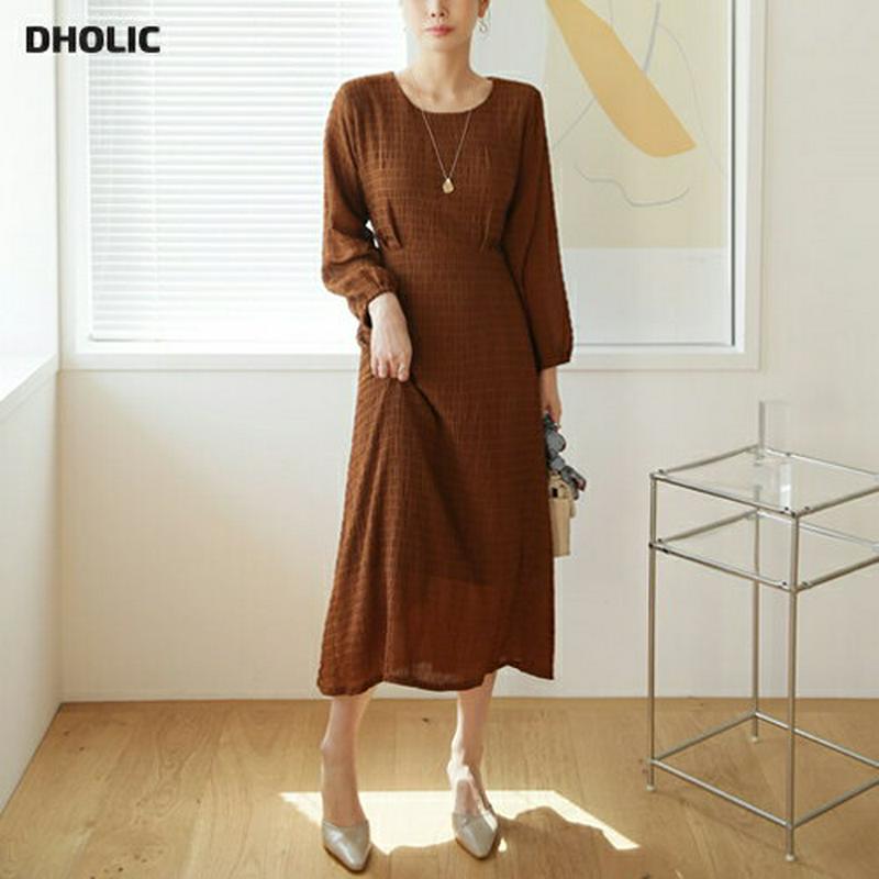 【新作10%OFF】ラウンドリンクルワンピース・全2色・b63865 レディース【ops】【ワンピース ロング ロングワンピース