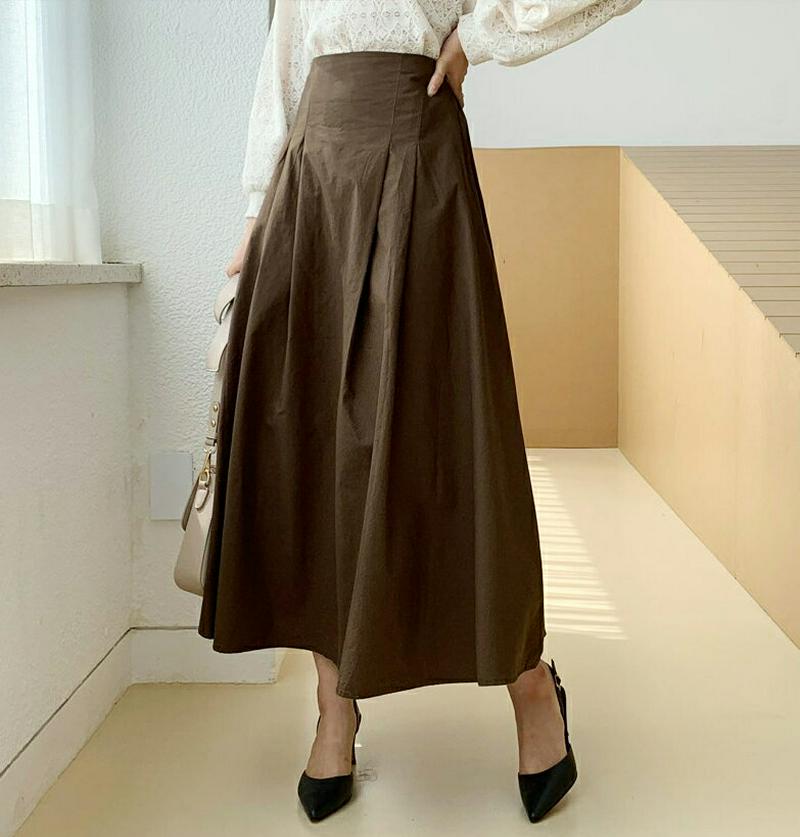 【新作10%OFF】タックフレアスカート・全4色・b56820 レディース【sk】【韓国 ファッション ボトムス スカート ロン