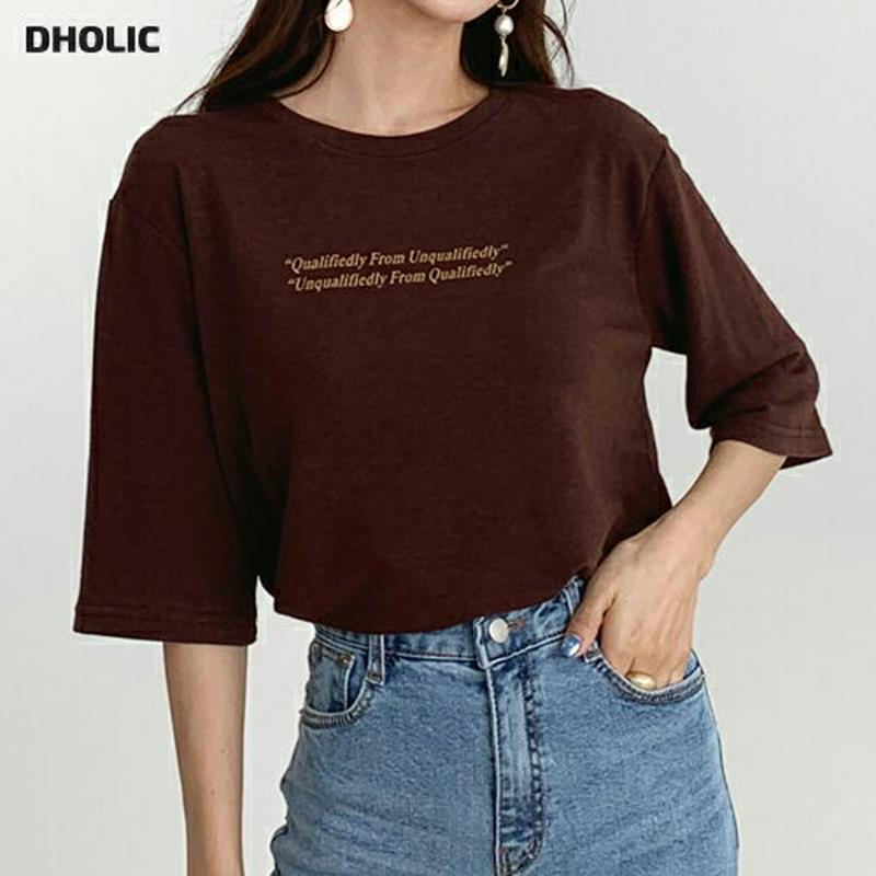【新作10%OFF】レタリングTシャツ・全4色・t56802 レディース【tops】【韓国 ファッション トップス Tシャツ 半