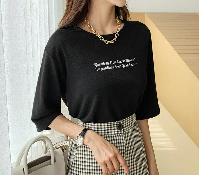 【新作10%OFF】レタリングTシャツ・全4色・t56802 レディース【tops】【韓国 ファッション トップス Tシャツ 半