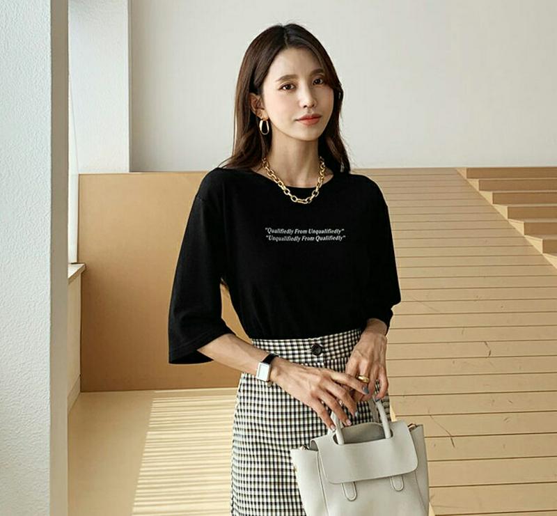 【新作10%OFF】レタリングTシャツ・全4色・t56802 レディース【tops】【韓国 ファッション トップス Tシャツ 半