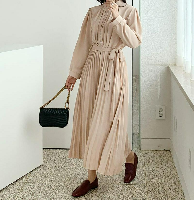 【新作10%OFF】ストラップ付プリーツワンピース・全3色・t56813 レディース【ops】【韓国 ファッション ワンピース 