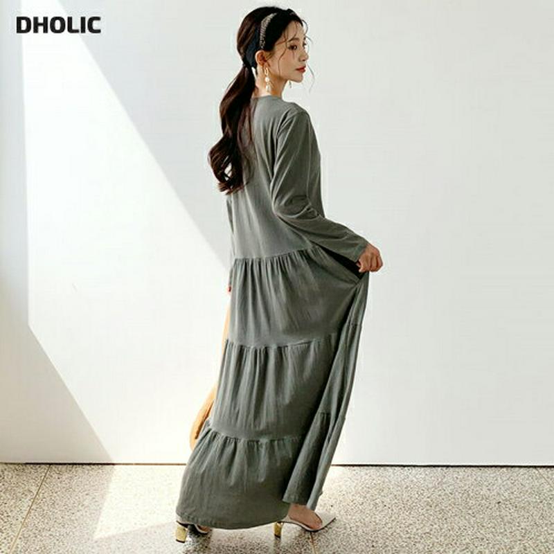 【新作10%OFF】ティアードロングワンピース・全3色・b56815 レディース【ops】【韓国 ファッション ワンピース ロン