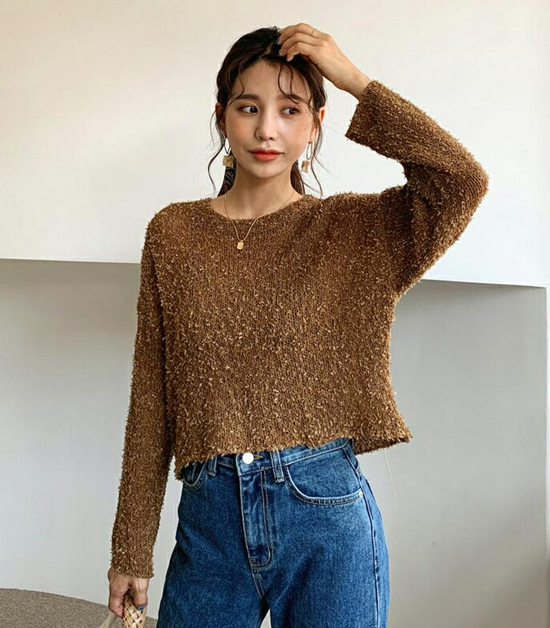 【新作10%OFF】ラウンドシアーニット・全4色・t60923 レディース【tops】【韓国 ファッション トップス ニット ニ