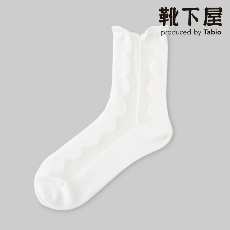 【あす楽】【靴下屋】 シースルースカラップラインショートソックス / 靴下 タビオ Tabio くつ下 ショート レディース 日