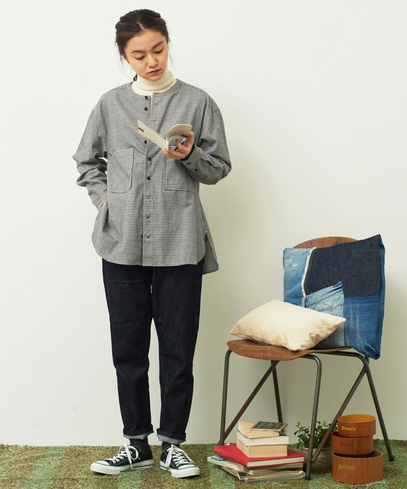 〇mat 甘撚フランネル バンドカラーブラウス（mat quotidien）