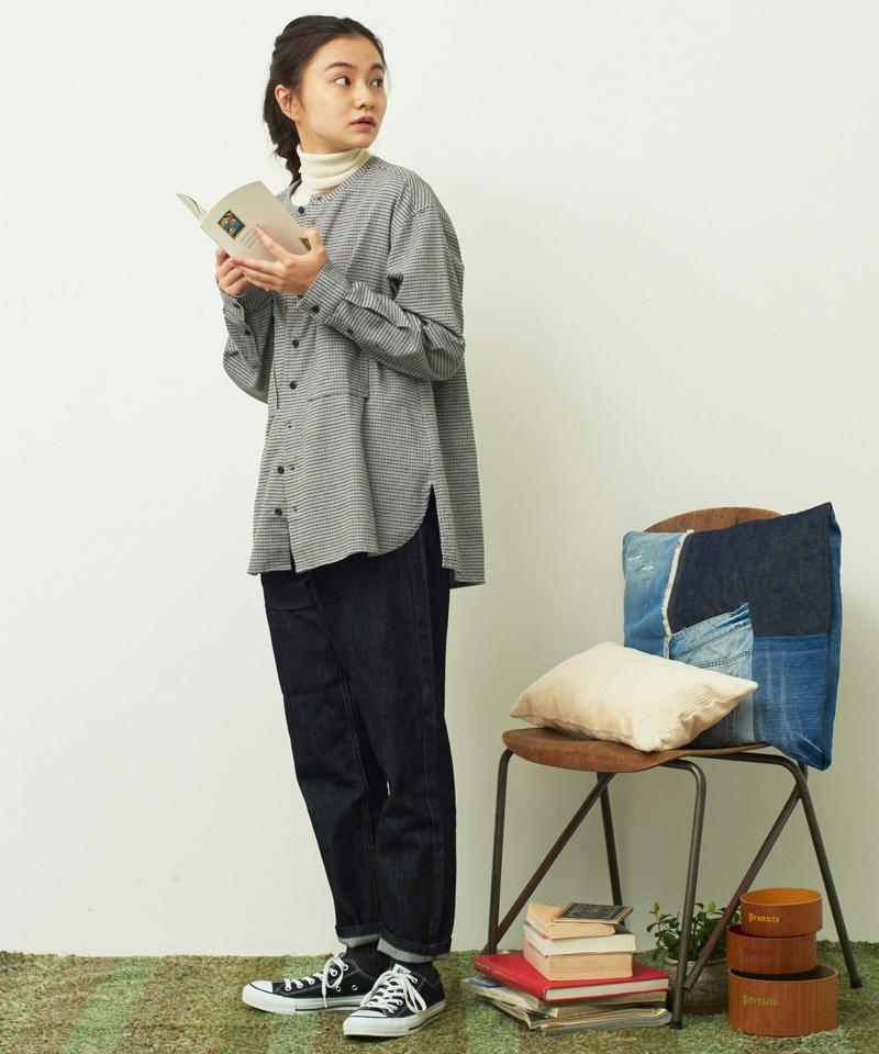 〇mat 甘撚フランネル バンドカラーブラウス（mat quotidien）
