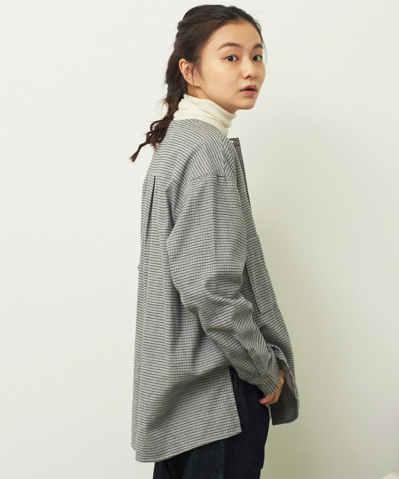 〇mat 甘撚フランネル バンドカラーブラウス（mat quotidien）