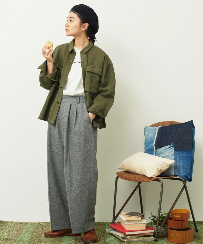 ●mat 綿リネン ビンテージワッシャー ミリタリーブルゾン（mat quotidien）