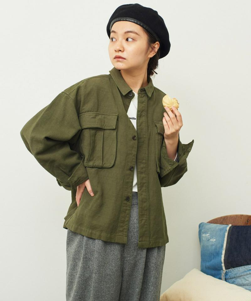 ●mat 綿リネン ビンテージワッシャー ミリタリーブルゾン（mat quotidien）