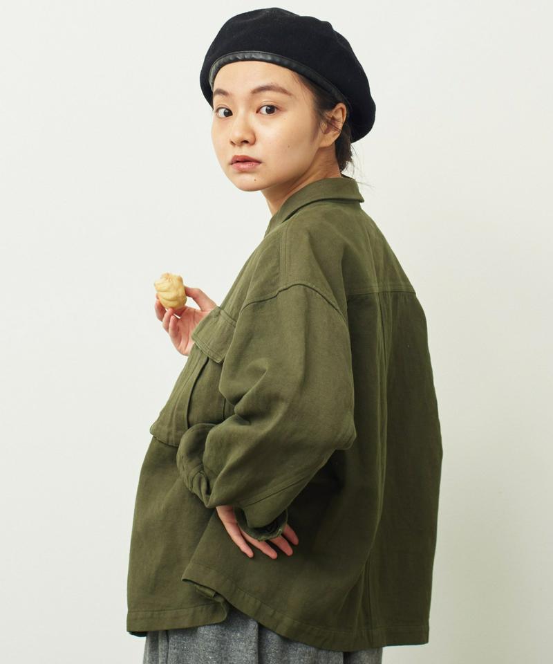 ●mat 綿リネン ビンテージワッシャー ミリタリーブルゾン（mat quotidien）