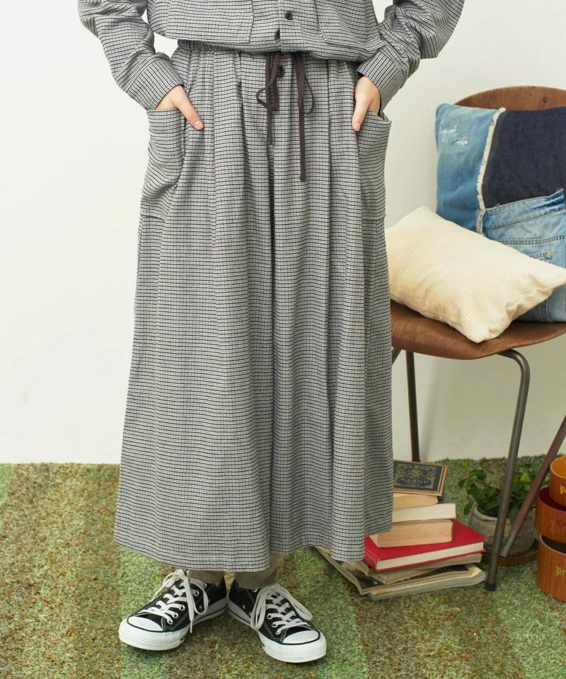 〇mat 甘撚チェック キュロットパンツ（mat quotidien）