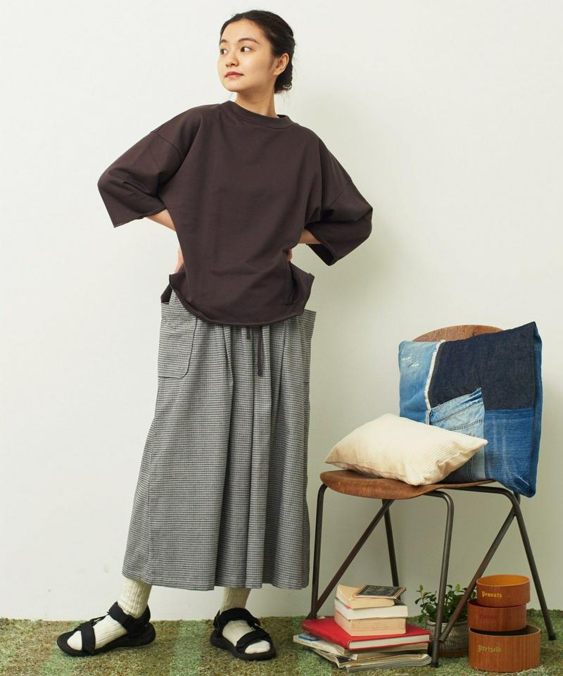 〇mat 甘撚チェック キュロットパンツ（mat quotidien）