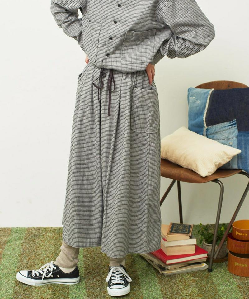 〇mat 甘撚チェック キュロットパンツ（mat quotidien）