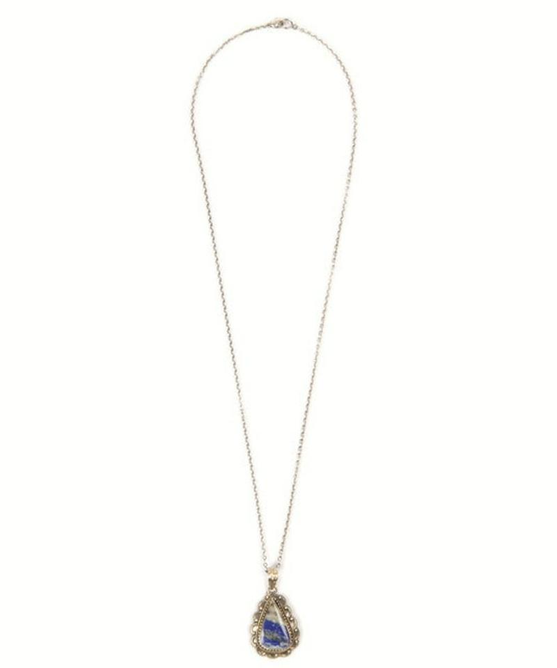 【フランス買付】ラピスラズリ装飾しずくネックレス（1点もの）