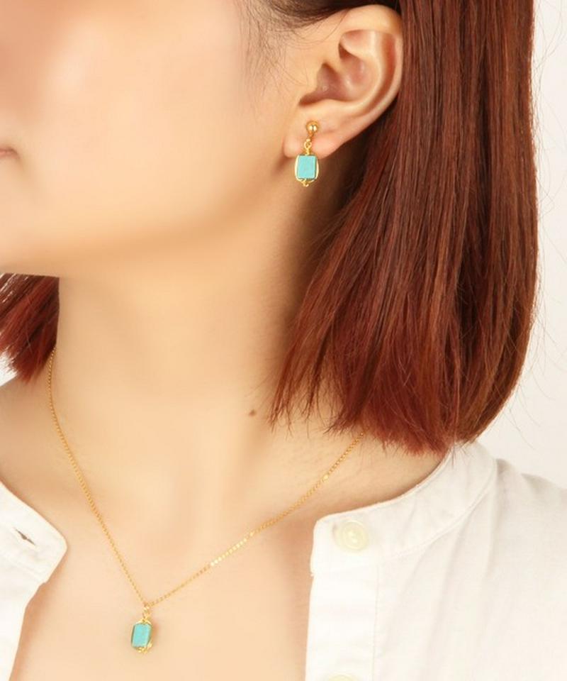 【特別な12誕生石】12月ターコイズイヤリング×ネックレスセット