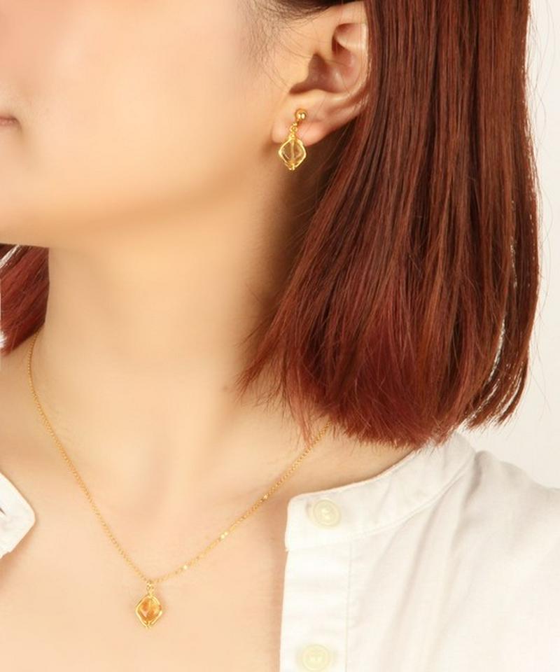 【特別な12誕生石】11月シトリンイヤリング×ネックレスセット