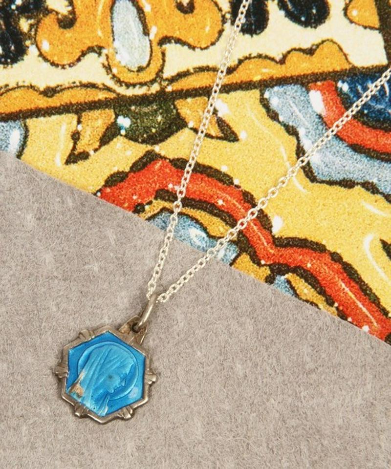 【フランスヴィンテージ】シルバー925 ルルドの聖母マリアメダイネックレス