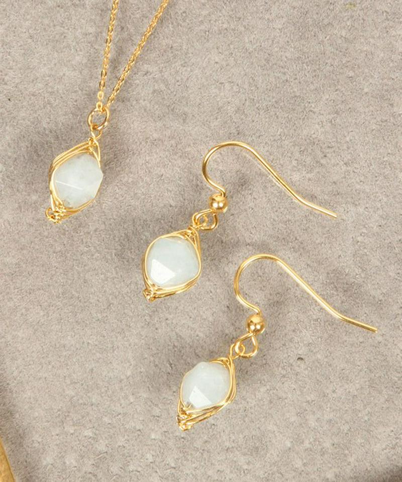 【特別な12誕生石】3月アクアマリンピアス×ネックレスセット