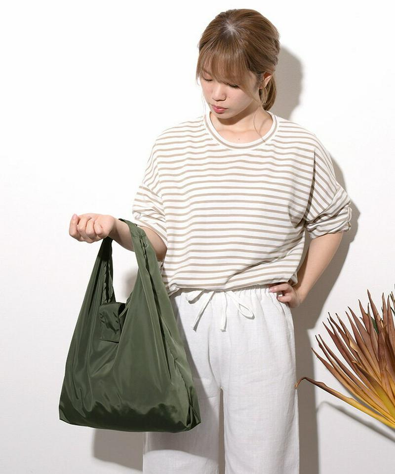 くるっと折りたためる エコバッグ エコ バック ミニサイズ 折りたたみ コンパクト 軽量 レジ袋 買い物バッグ サブバッグ マイバッグ スーパー コンビニ トートバッグ 小さめ マチ広 マチ付き マザーズバッグ エコバック 丈夫 メール便 2104m