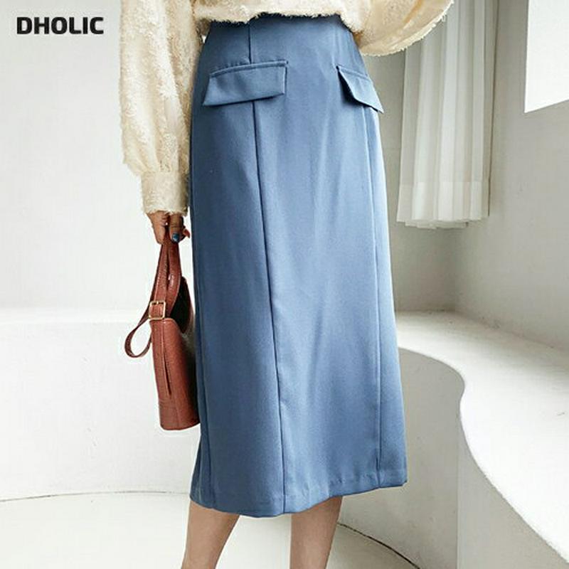 フラップHラインスカート・全4色・b48019 レディース【sk】【韓国 ファッション ボトムス スカート ロングスカート ロン