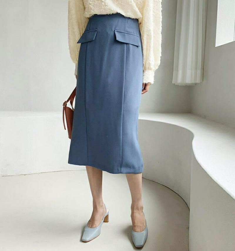 フラップHラインスカート・全4色・b48019 レディース【sk】【韓国 ファッション ボトムス スカート ロングスカート ロン