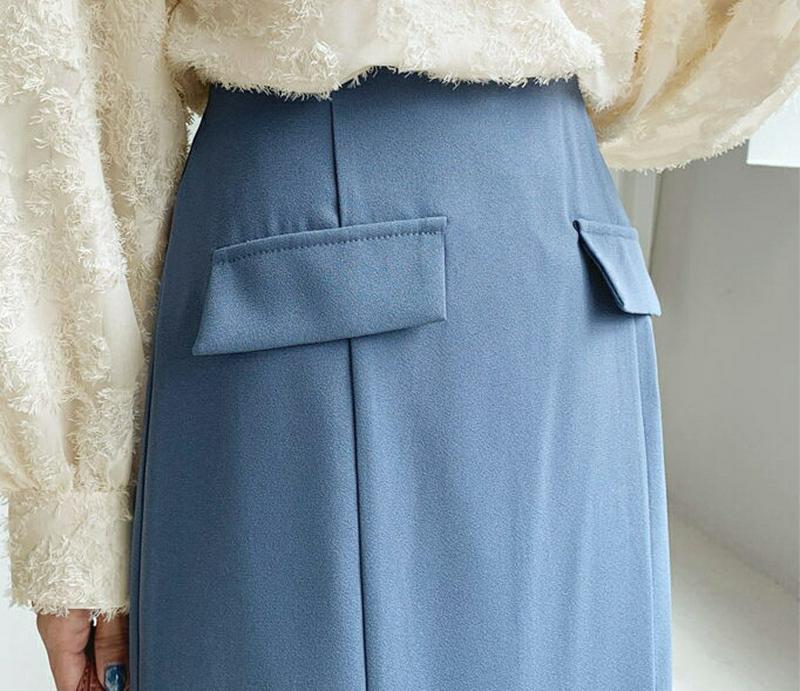 フラップHラインスカート・全4色・b48019 レディース【sk】【韓国 ファッション ボトムス スカート ロングスカート ロン