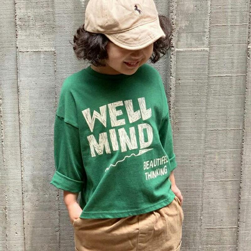 【新作10%OFF】WELLレタリングTシャツ・u05968 キッズ【3~8才】【tops】【トップス Tシャツ ロングスリーブ