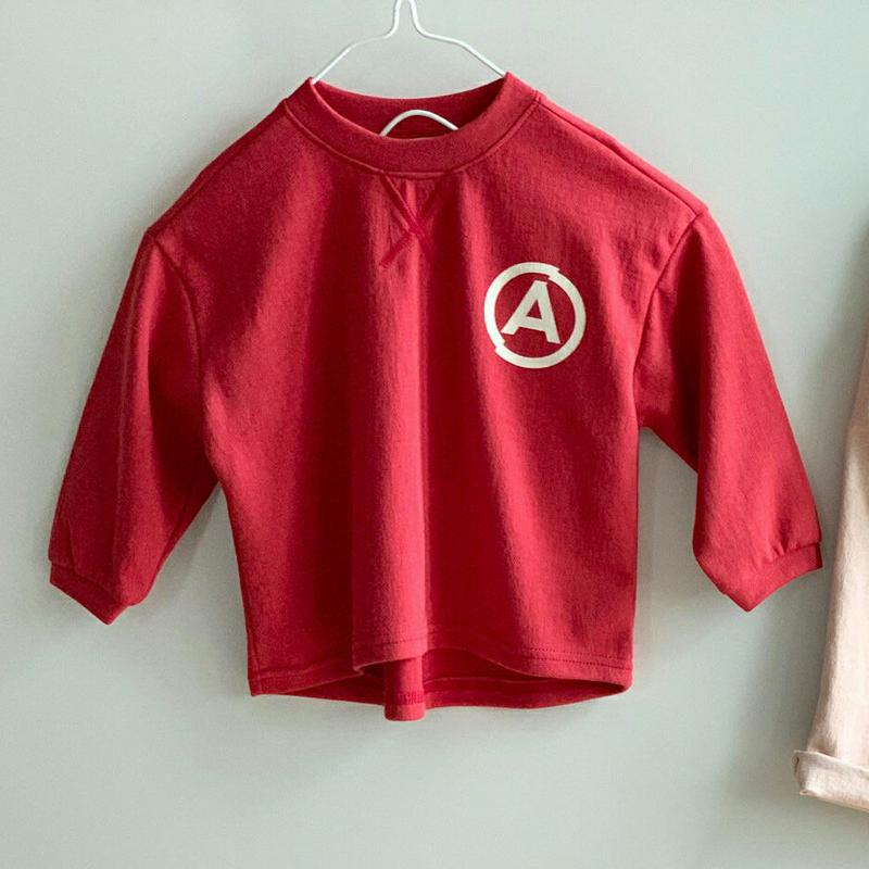 【新作10%OFF】Aサークルロゴスウェット・u05978 キッズ【3~8才】【tops】【トップス スウェット 長袖 ラウンド