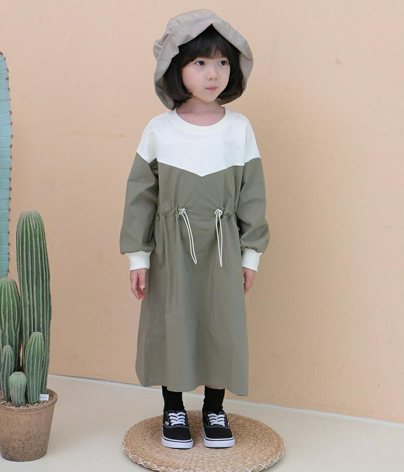 【新作10%OFF】カラーブロックドロストワンピース・u05951 キッズ【3~8才】【ops】【ワンピース ロングワンピース 