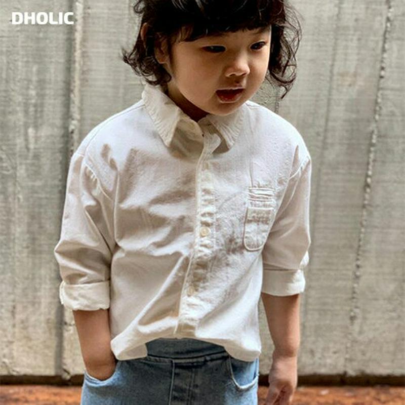【新作10%OFF】ミニポケットシャツ・u05973 キッズ【3~8才】【bl】【トップス シャツ 長袖 ロングスリーブ ポケッ