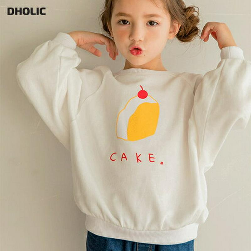 【新作10%OFF】cakeプリントスウェット(ホワイト)・p005914 キッズ【3~8才】【tops】【トップス スウェット