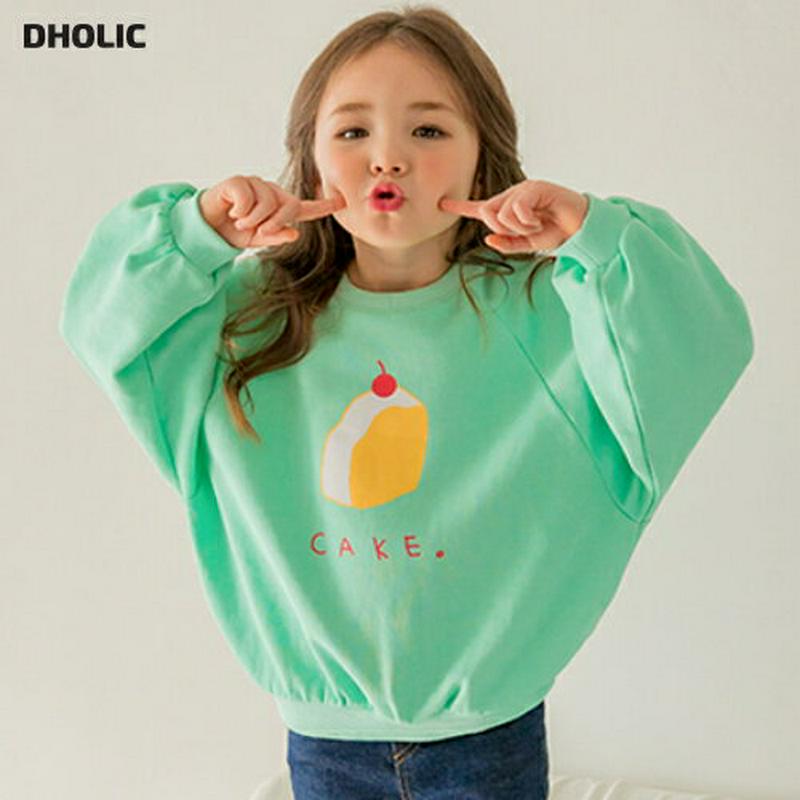 【新作10%OFF】cakeプリントスウェット(ミント)・p005917 キッズ【3~8才】【tops】【トップス スウェット 