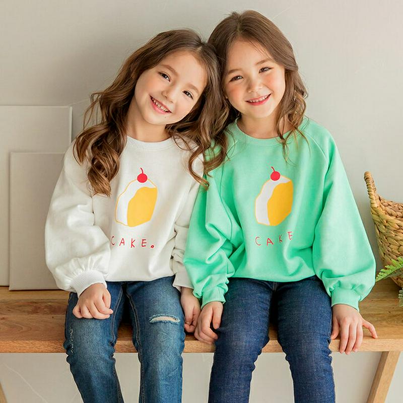 【新作10%OFF】cakeプリントスウェット(ミント)・p005917 キッズ【3~8才】【tops】【トップス スウェット 
