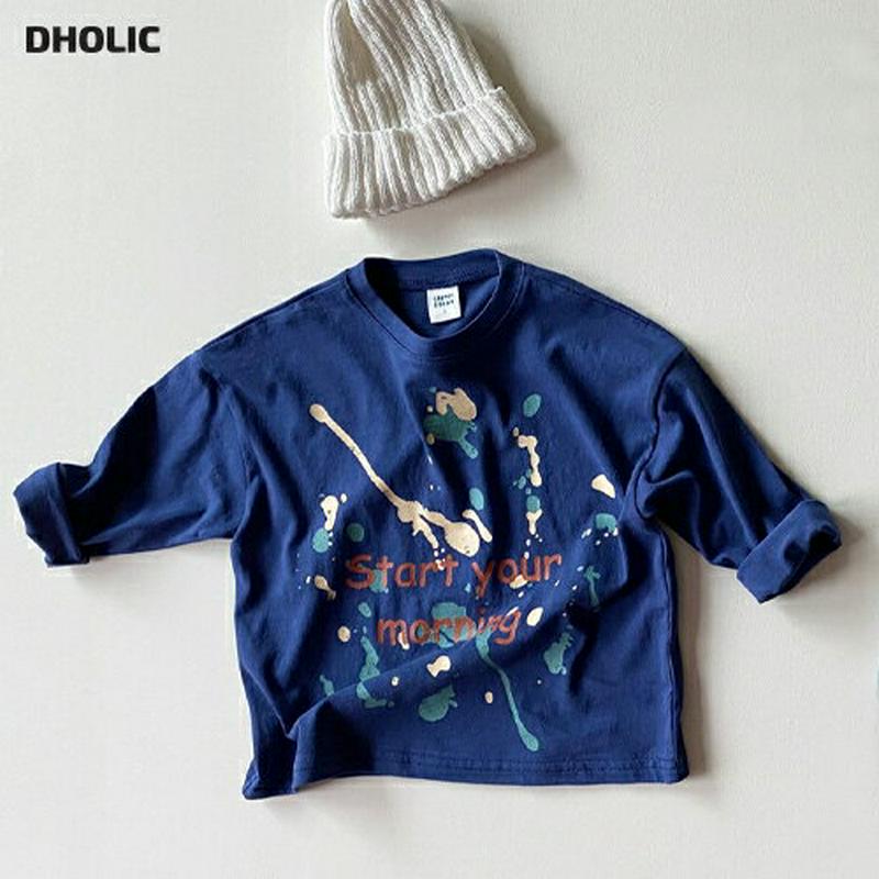 【新作10%OFF】レタリングペイントTシャツ・u05964 キッズ【3~8才】【tops】【トップス Tシャツ ロングスリーブ