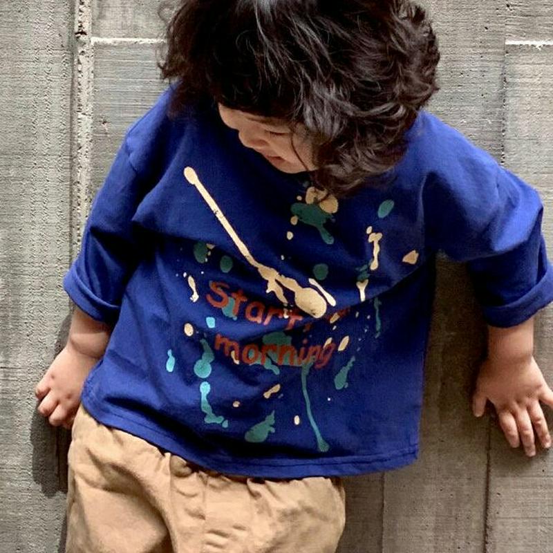 【新作10%OFF】レタリングペイントTシャツ・u05964 キッズ【3~8才】【tops】【トップス Tシャツ ロングスリーブ