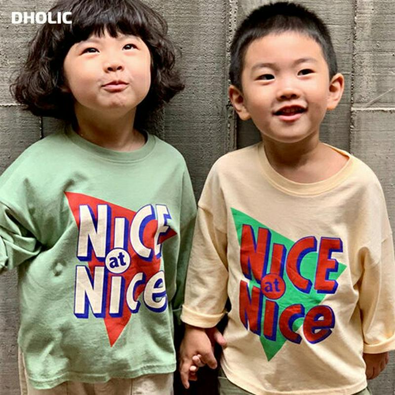 【新作10%OFF】NICEプリント長袖Tシャツ・u05944 キッズ【3~8才】【tops】【トップス Tシャツ ロングスリー