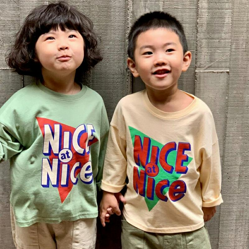 【新作10%OFF】NICEプリント長袖Tシャツ・u05944 キッズ【3~8才】【tops】【トップス Tシャツ ロングスリー