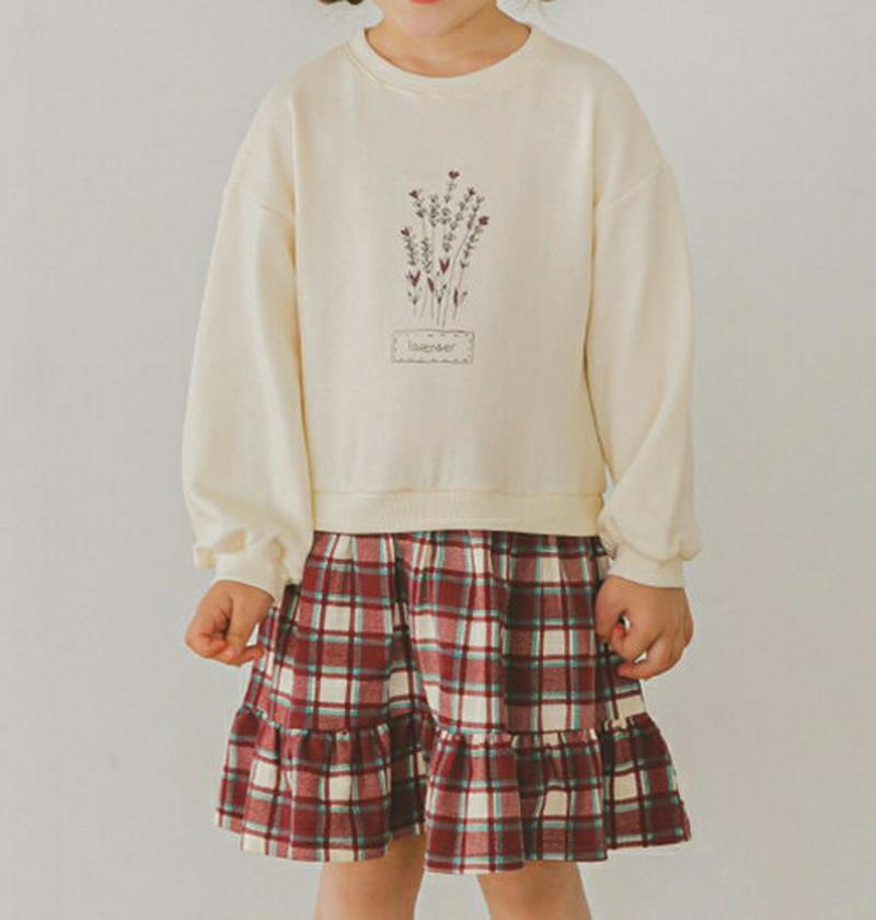 【新作10%OFF】スウェット切替チェックワンピース(アイボリー)・p006041 キッズ【3~8才】【ops】【ワンピース ミ